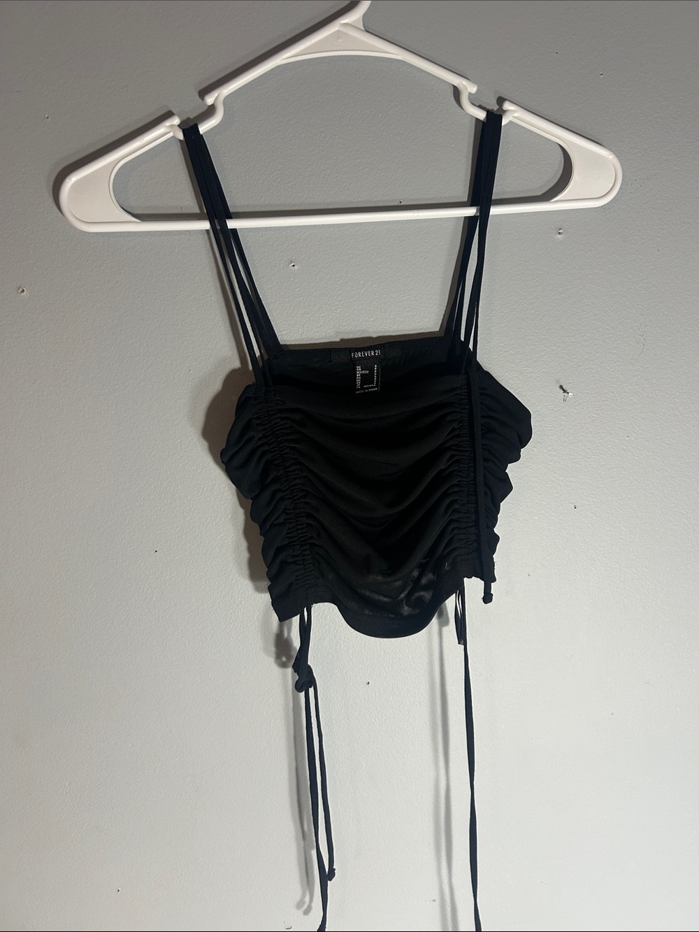 Forever 21 Black Ruched Crop Top